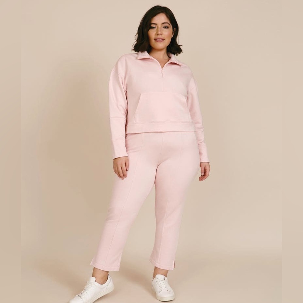 11 Honore Hailey Half Zip Pants Lounge Set Baby Pink size 1 14/16